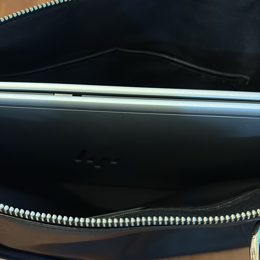 Coach Black Leather Tote with Signature Design - Picture 14 of 17
